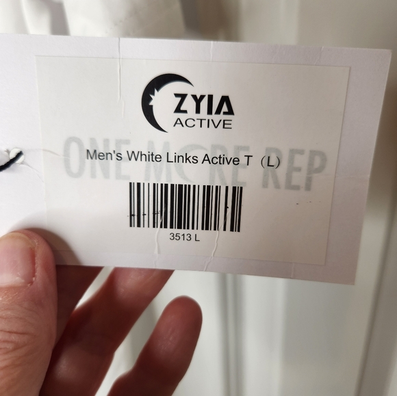 NWT Zyia Men's White Links Active T Size Large - Picture 5 of 5